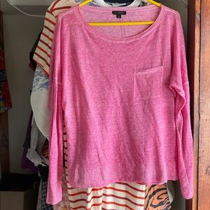J. Crew Soft Pink Knit Top 100% linen